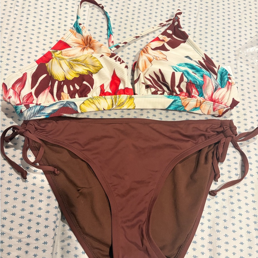 Kona Sol Multicolor Floral Bikini set - 2 pieces new